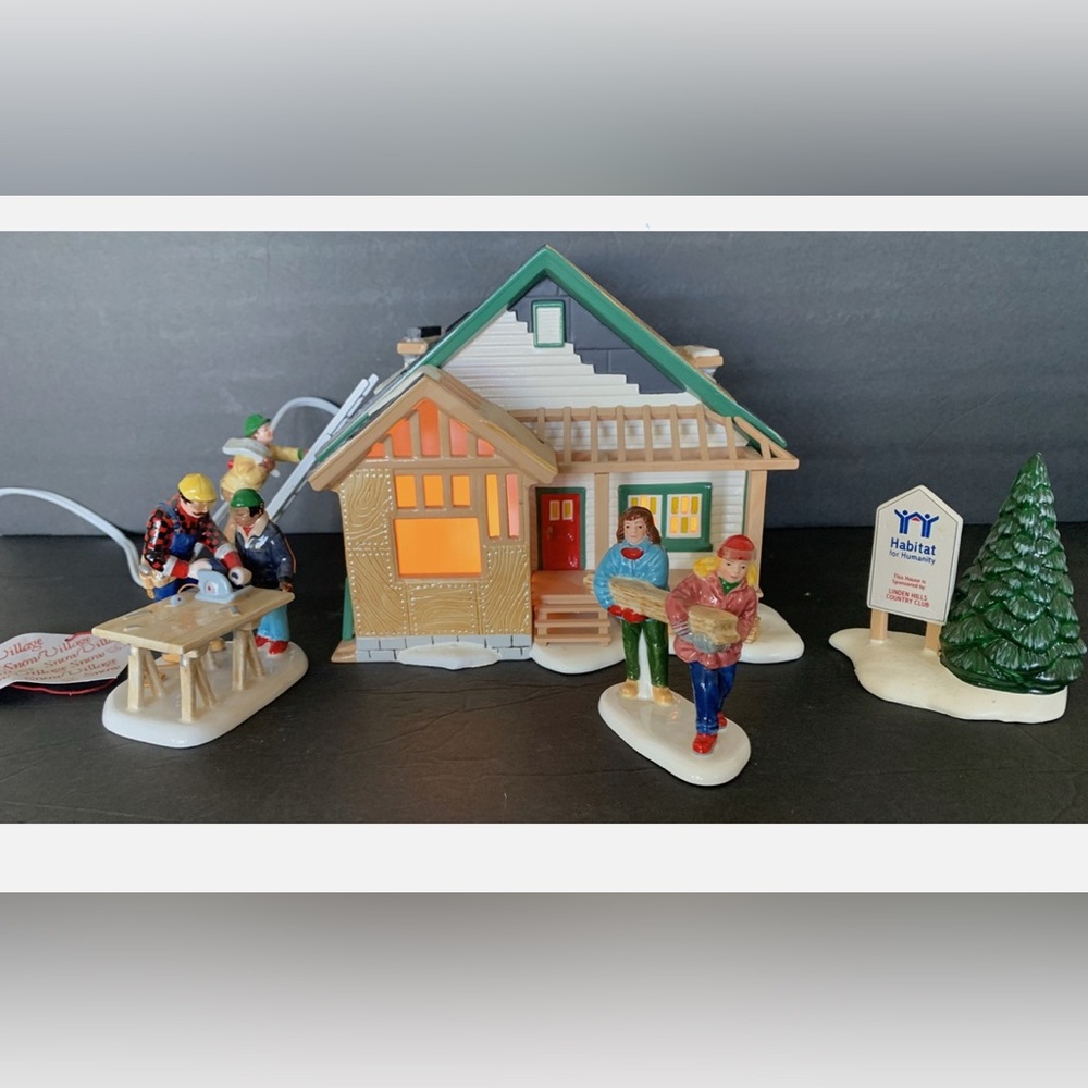 Department 56 Home Holiday Decor Set - Green, White, Brown - Picture 2 of 4